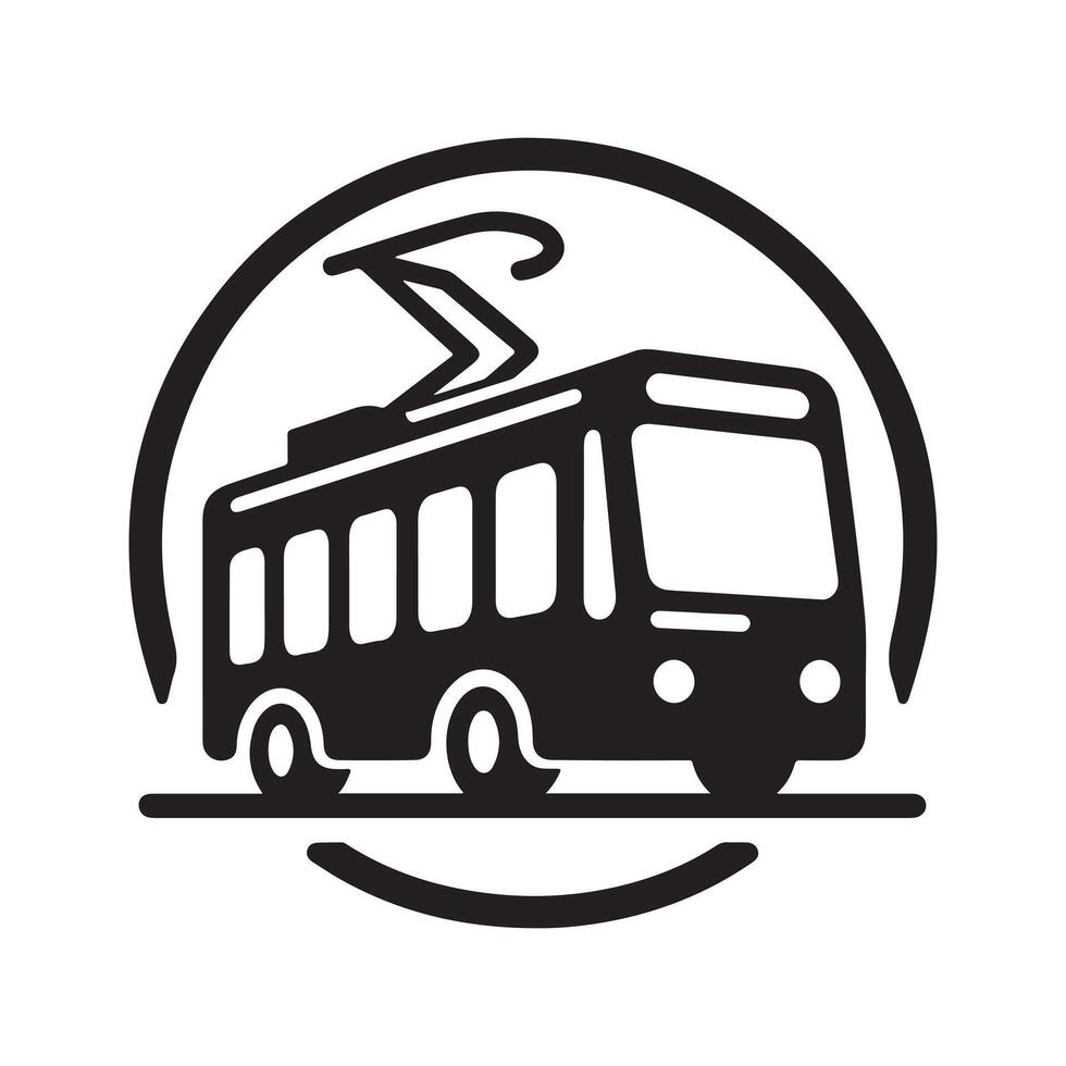 Trolleybus Silhouette for Public Transit Graphics vector