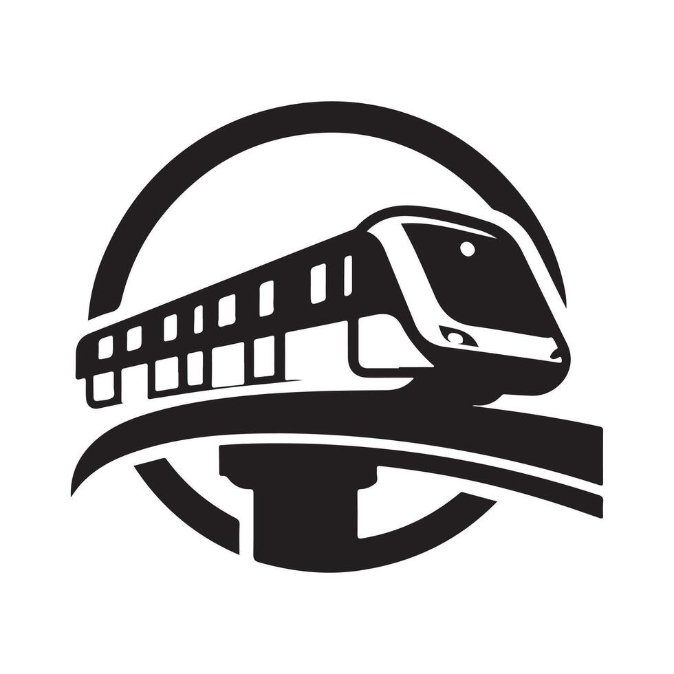 Monorail Silhouette for City Design Elements vector