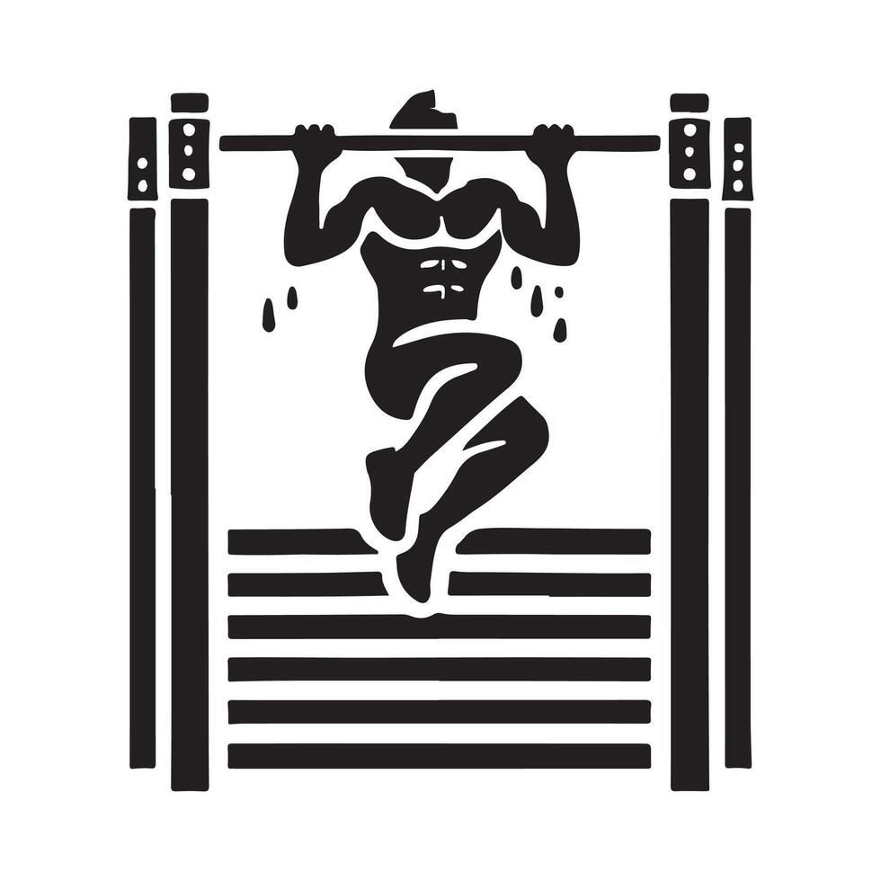 Iconic Pull Up Bar Silhouette for Web Use vector