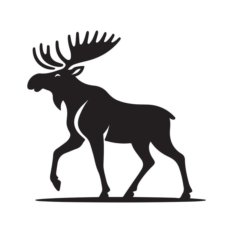 Artistic of Female Moose in Black Vectors Art