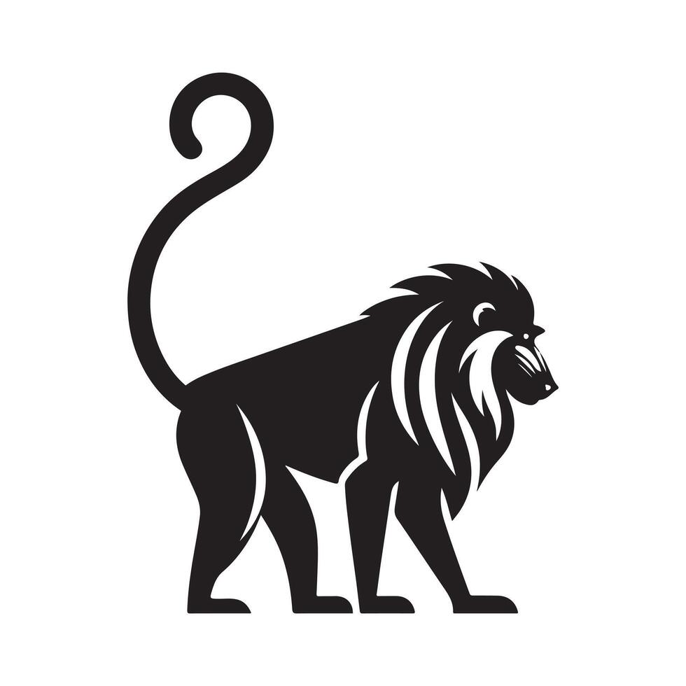 Mandrill Silhouette for Illustration Projects vector