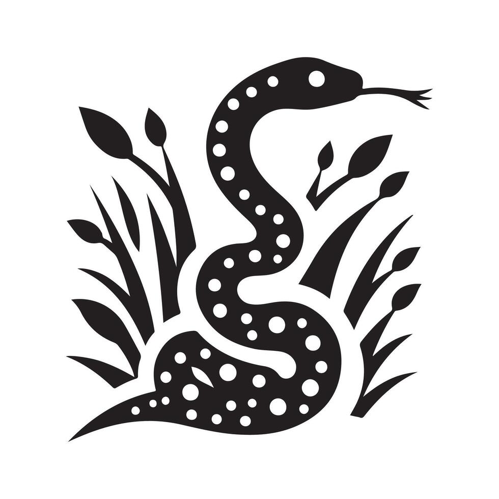 Spotted Bush Snake Black Silhouette for Websites vector