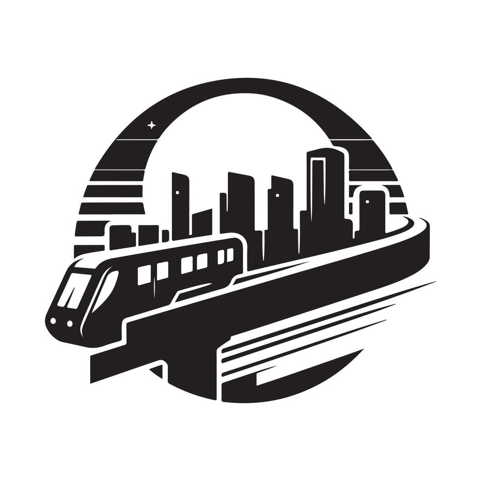 Monorail Silhouette for Public Transport Branding vector