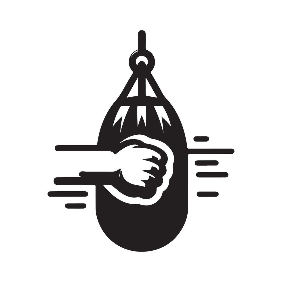 Punching Bag Silhouette for Social Media Graphics vector