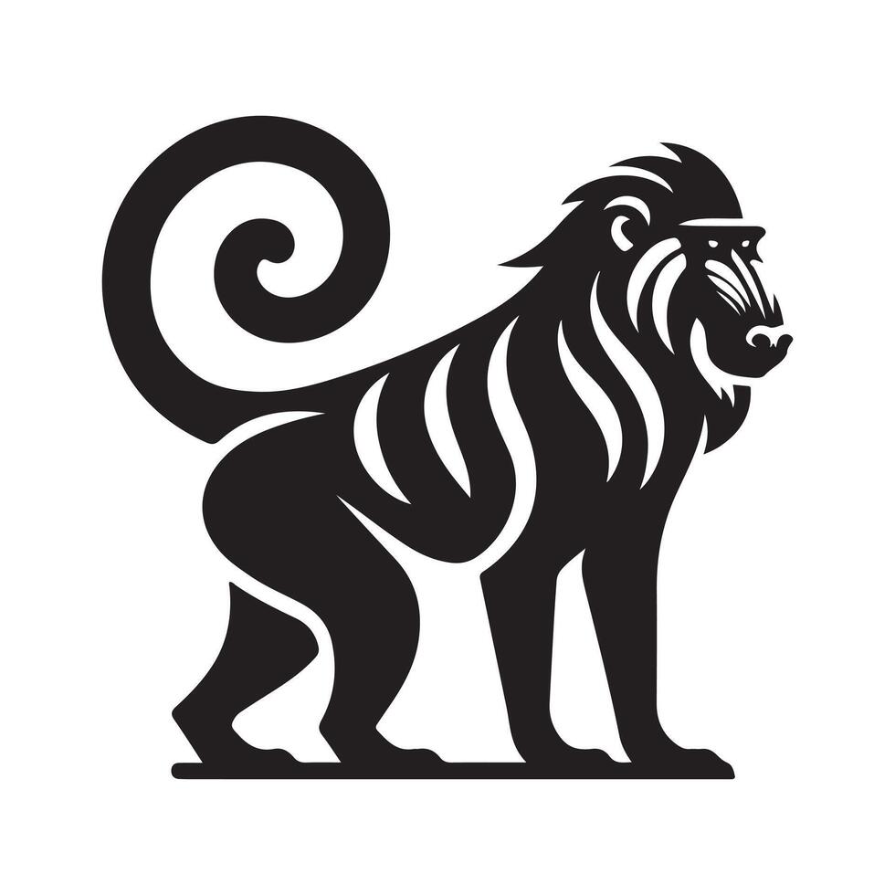 High Quality Mandrill Silhouette for Creatives vector