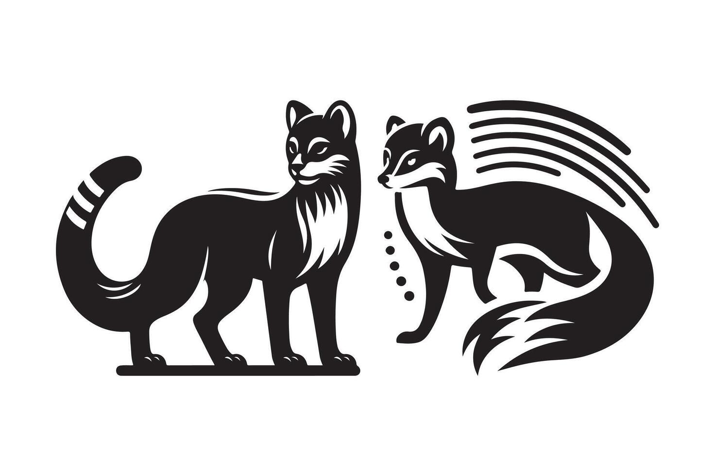 Detailed Fossa Silhouette Illustration vector