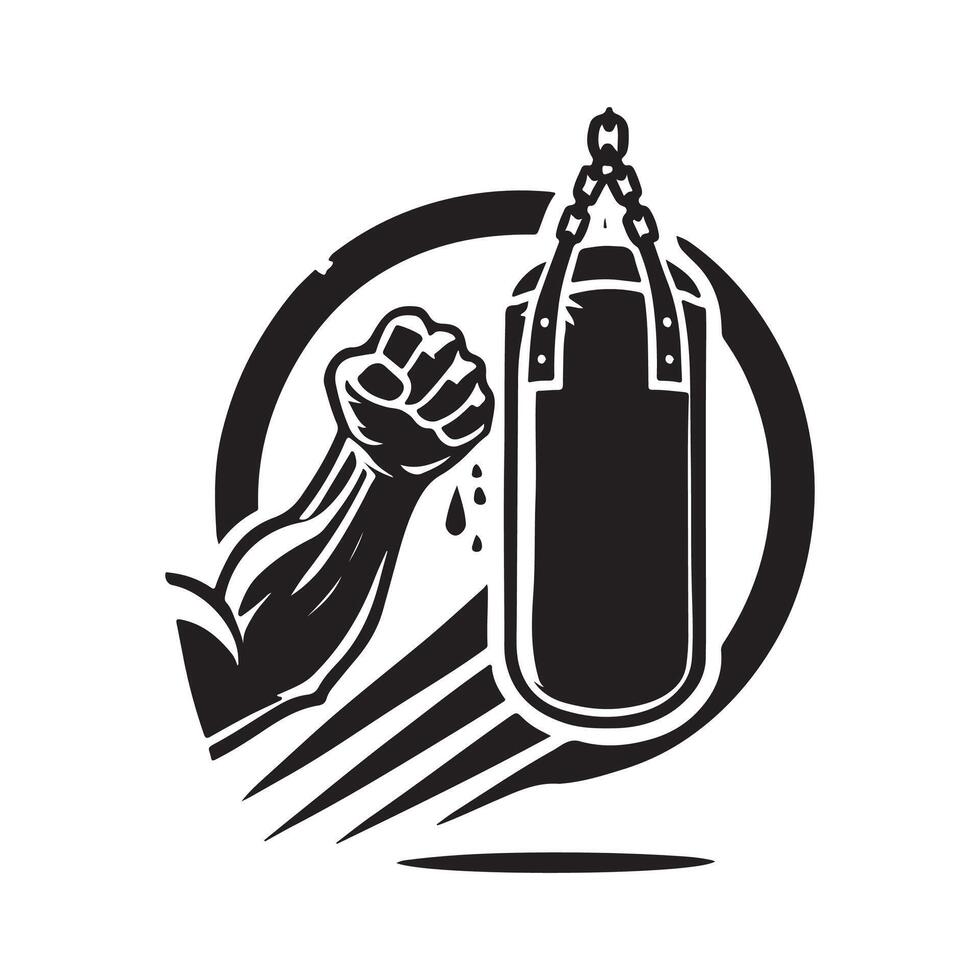 Unique Punching Bag Silhouette for Graphics vector