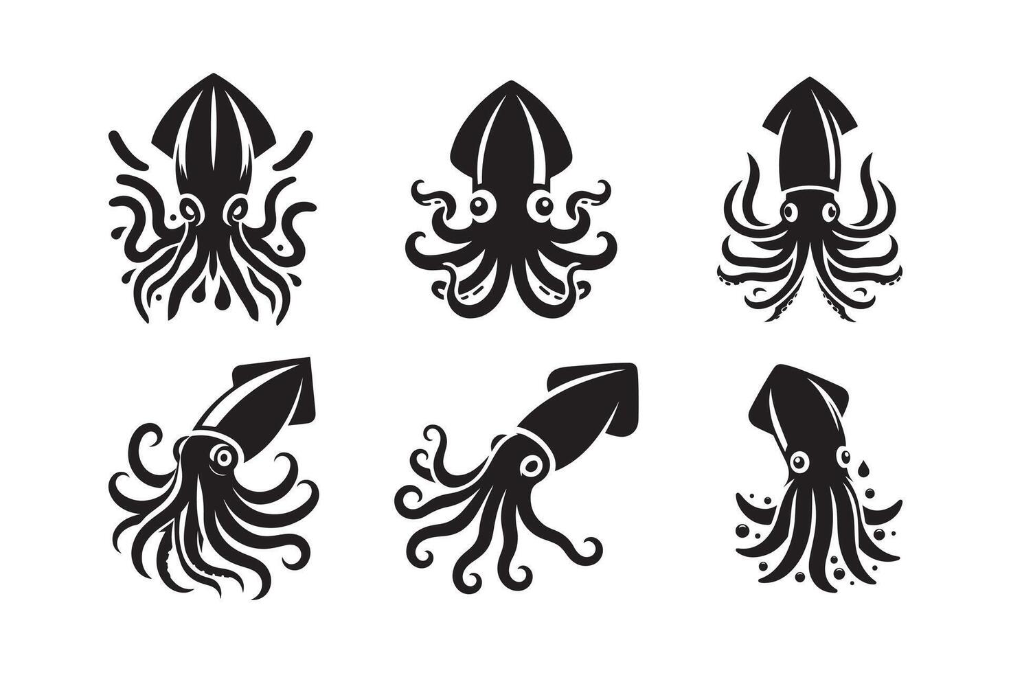 Squid Silhouette for Poster Design vector