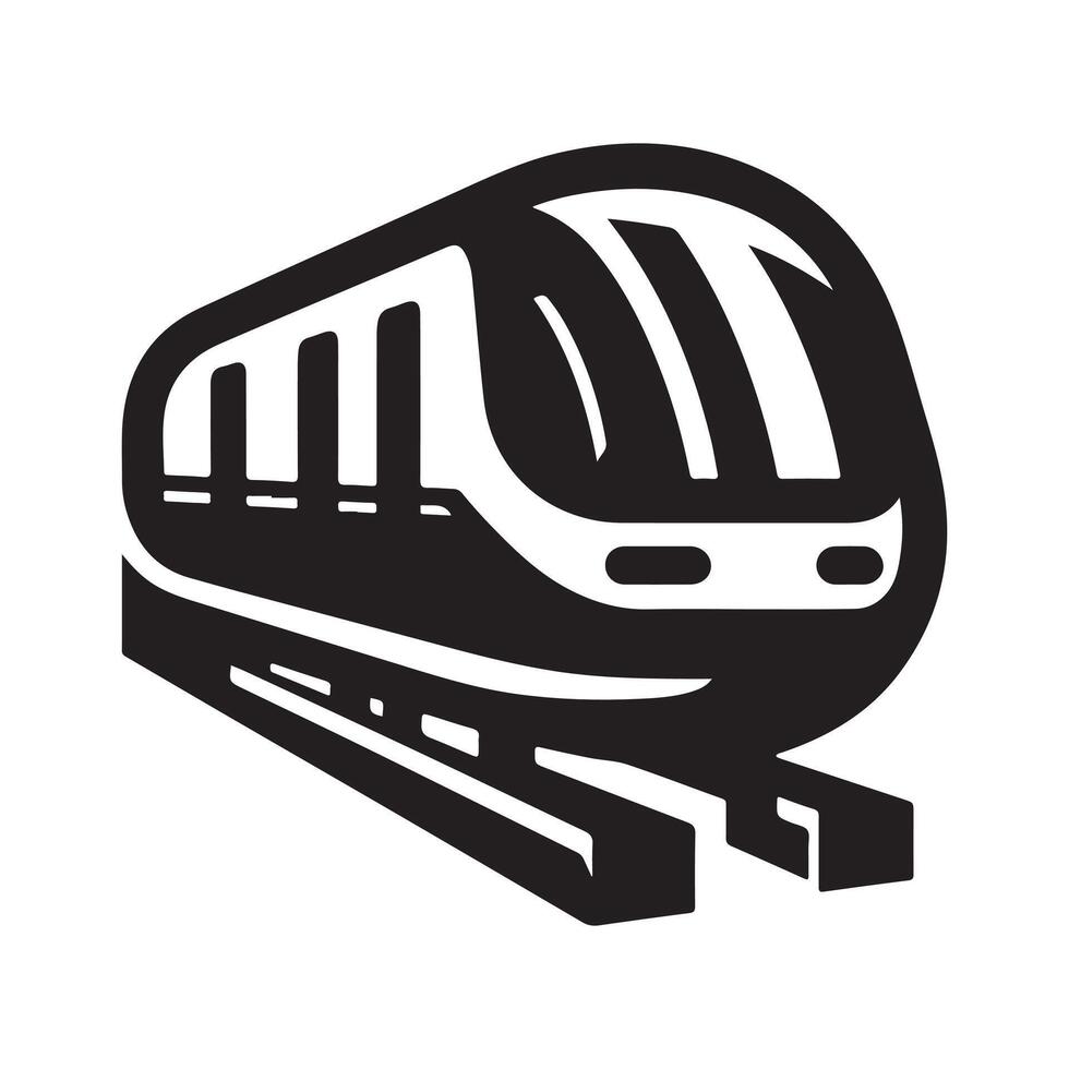 Monorail Silhouette for Infrastructure Graphics vector