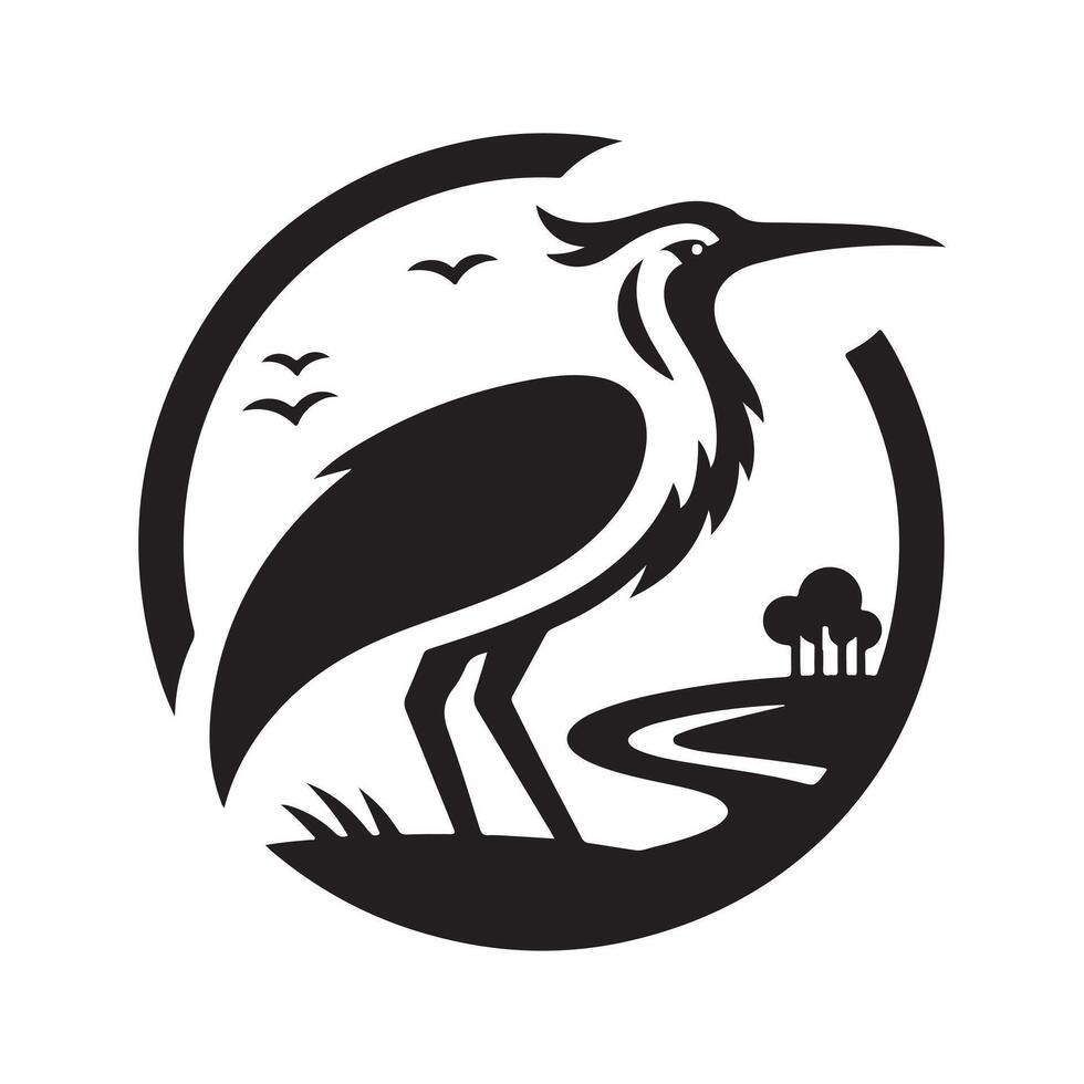 Versatile Jabiru Silhouette for Branding vector