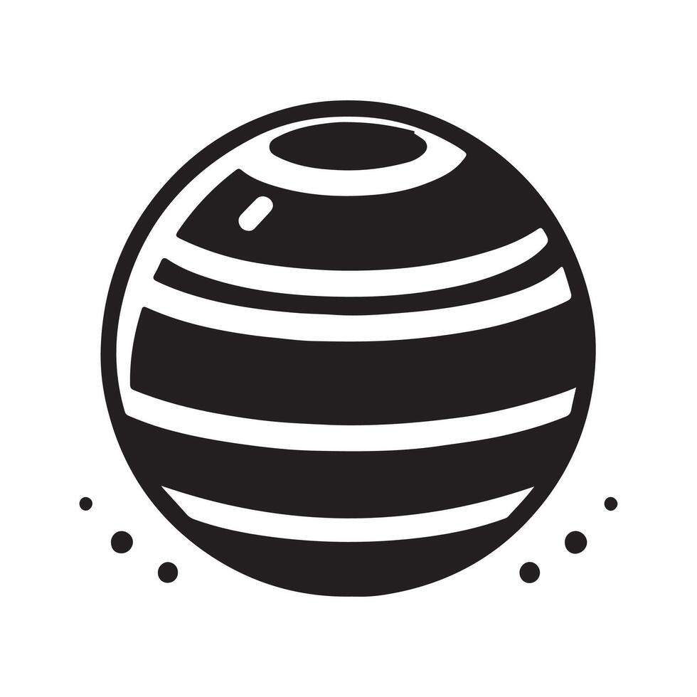 Simple Stability Ball Silhouette Graphic vector