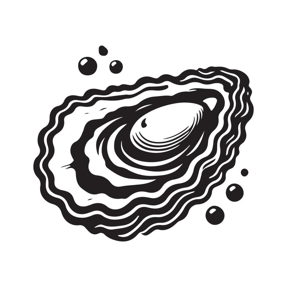 Oyster Silhouette for Visual Design vector