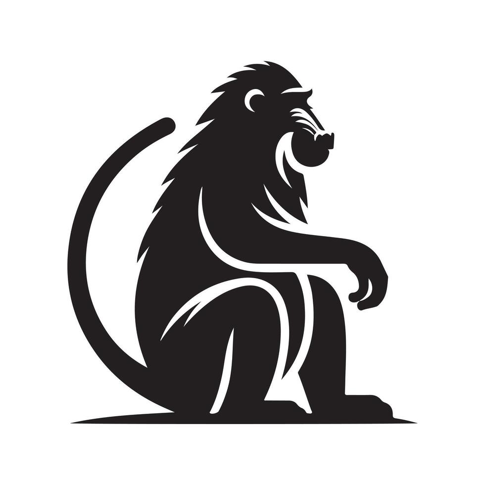 Mandrill Silhouette for Unique Artwork vector