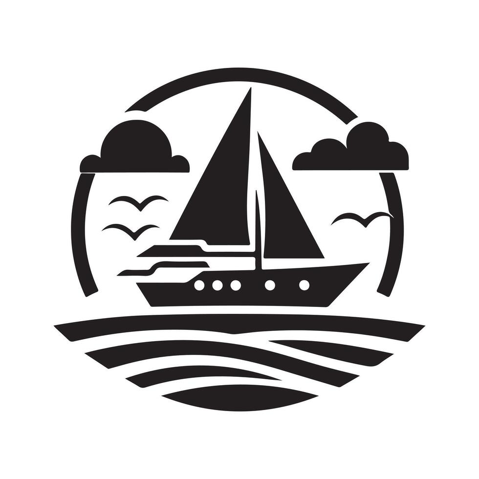Unique Yacht Silhouette for Creative Projects vector
