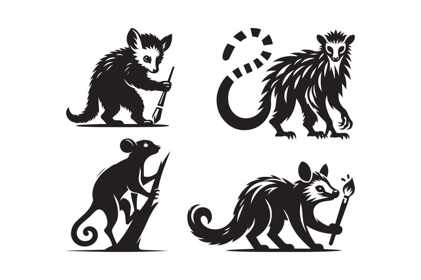 Aye Aye Silhouette for Digital Art vector