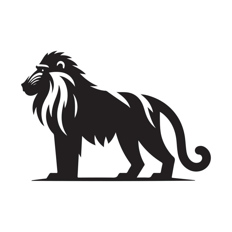 Mandrill Wildlife Silhouette for Brochures vector