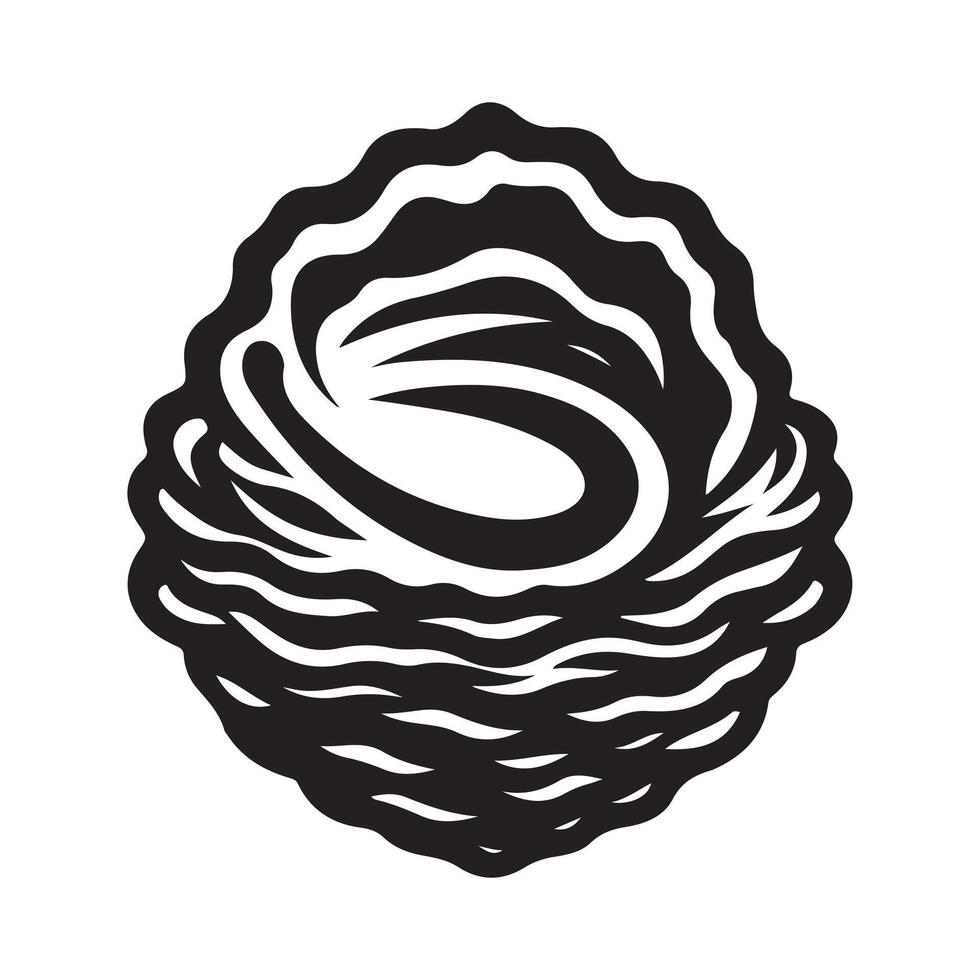 Clean and Simple Oyster Silhouette vector