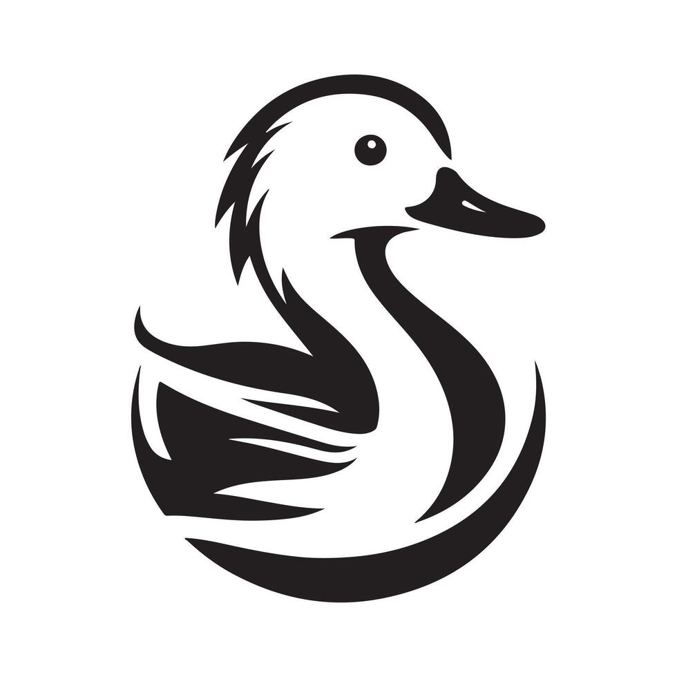 Artistic White Faced Whistling Duck Illustration vector