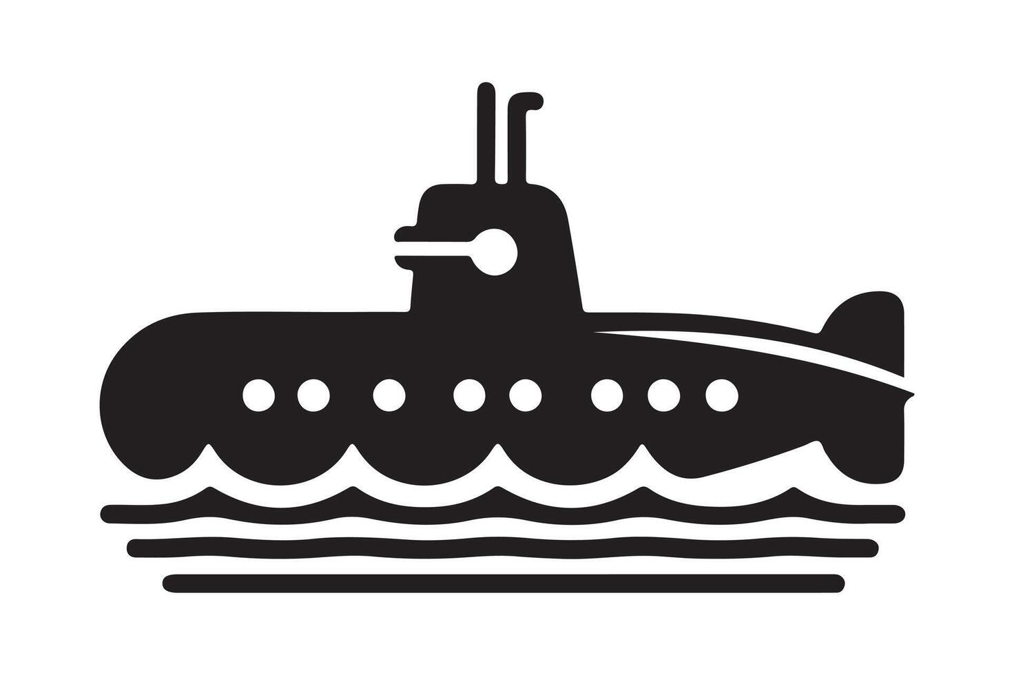 Submarine Silhouette for Artistic Creations vector