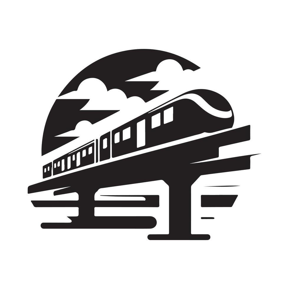 Unique Monorail Silhouette for Marketing vector