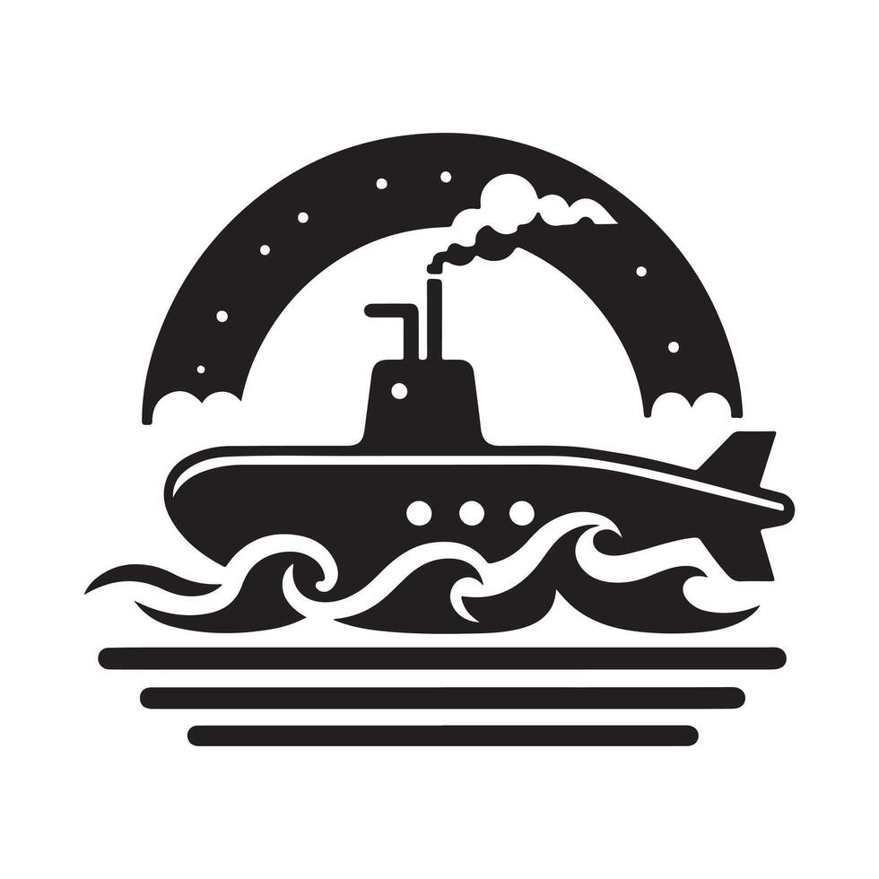Clean Submarine Silhouette for Modern Design vector
