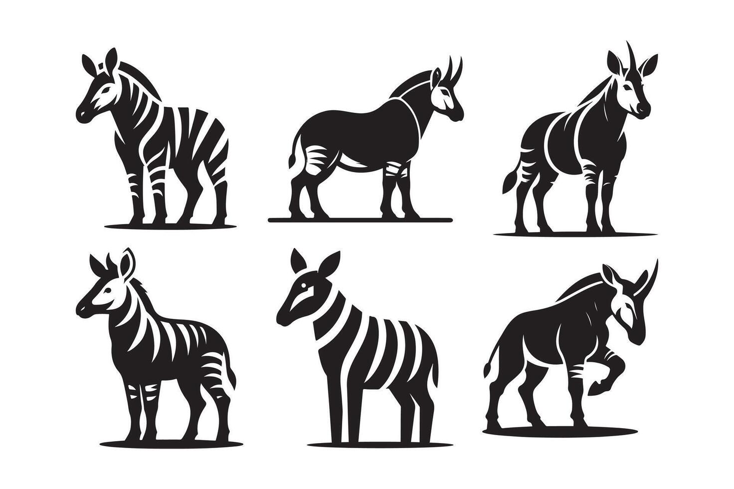 Okapi Silhouette for Icons and Branding vector