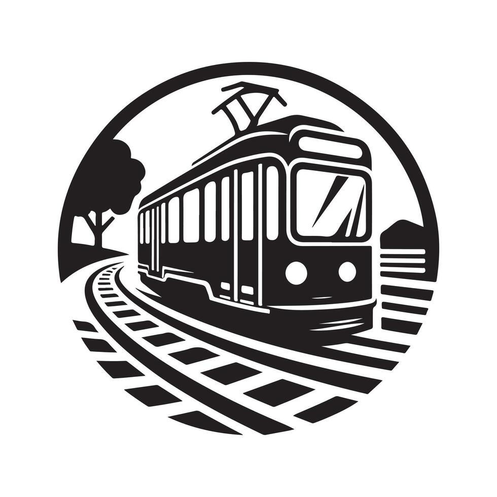 High Quality Tram Silhouette for Creative Projects vector