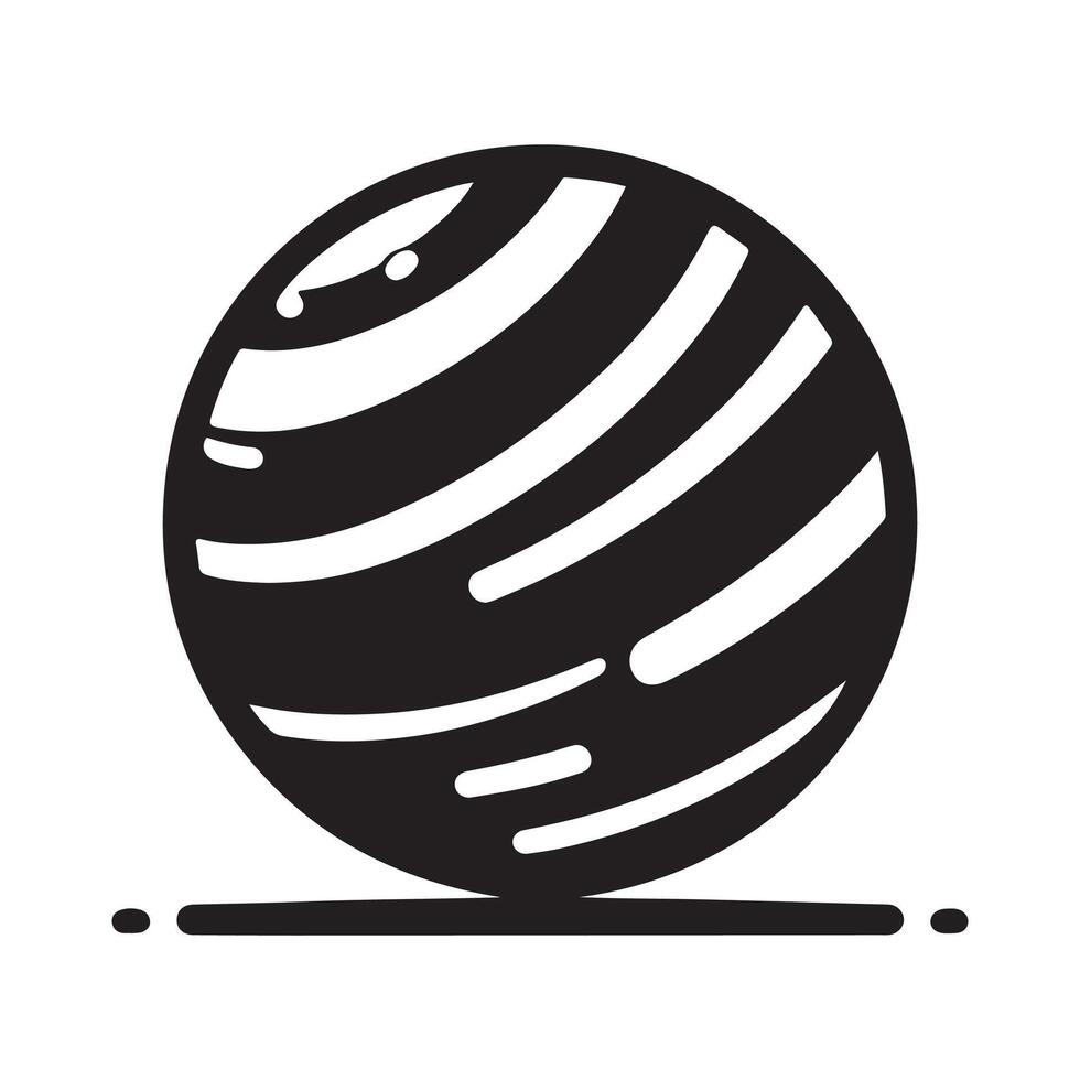 Unique Stability Ball Silhouette for Fitness Icons vector