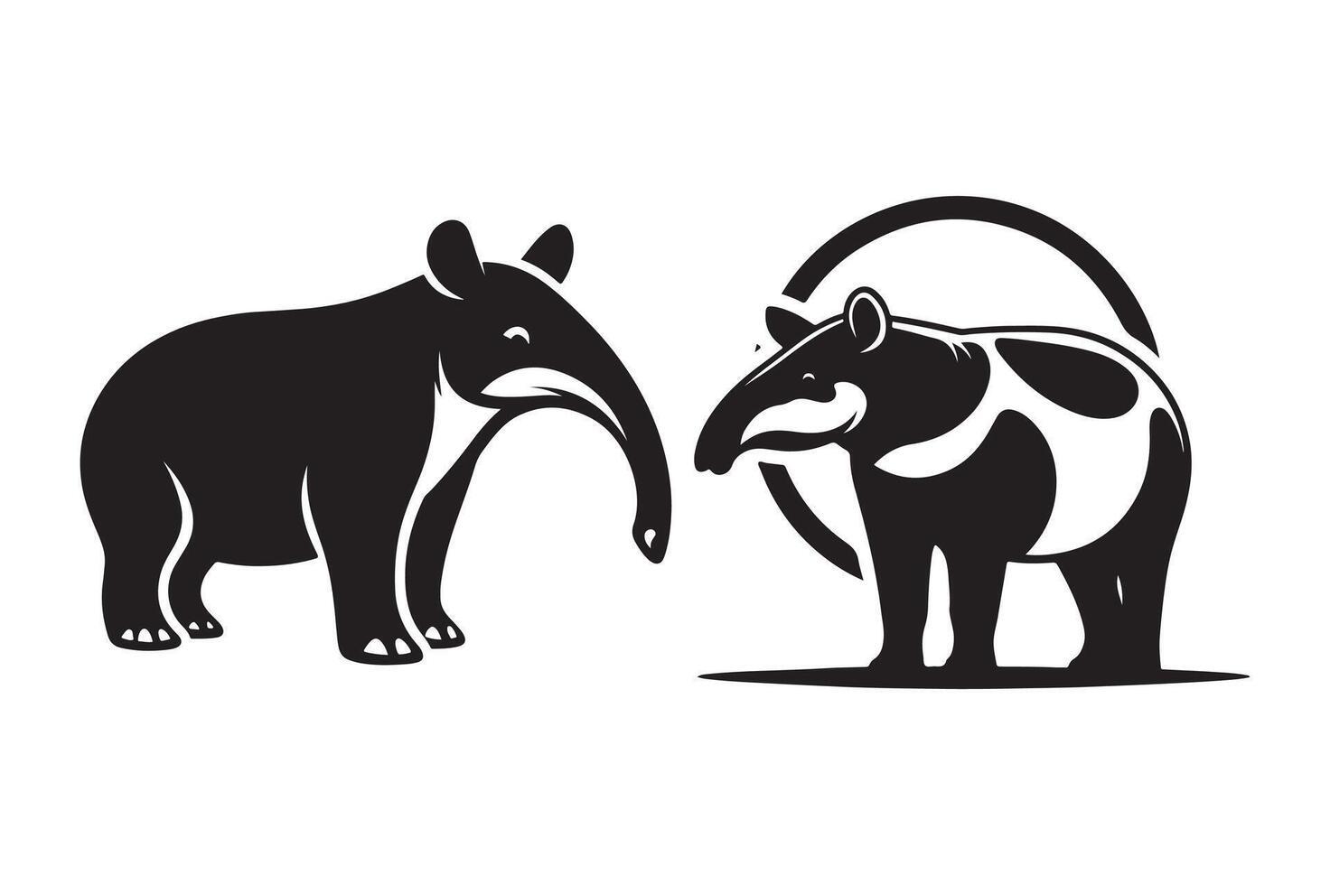 Simple Tapir Silhouette Design vector