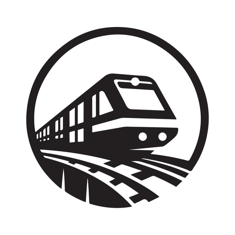 Monorail Silhouette for Infrastructure Icons vector