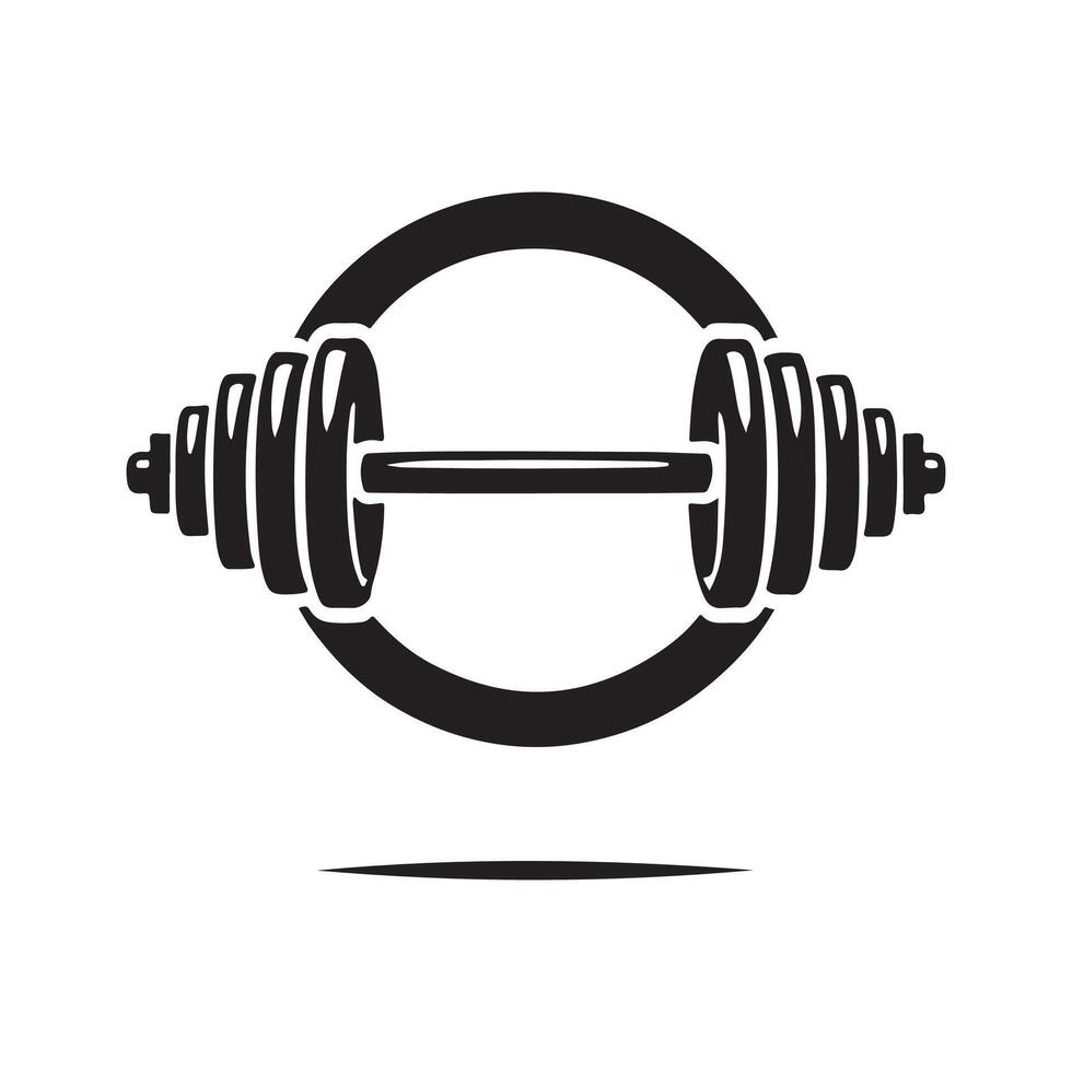 Barbell Silhouette for Workout Promotion vector