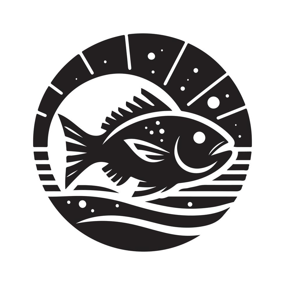 Sunfish Silhouette for Social Media Graphics vector