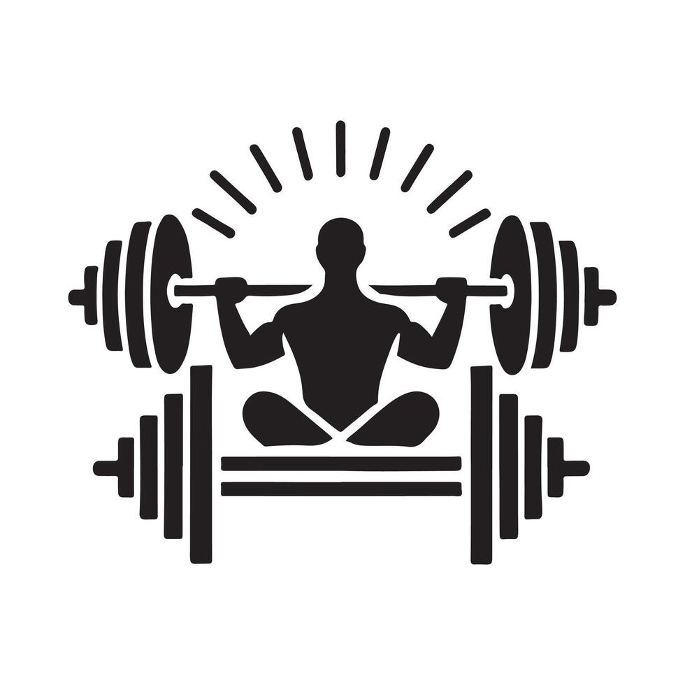 Dynamic Barbell Silhouette for Fitness Branding vector