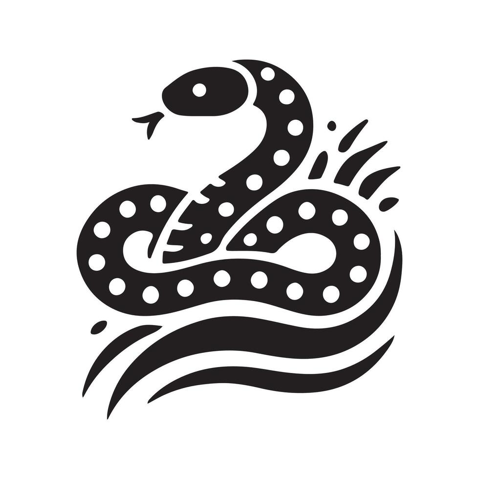 Spotted Bush Snake Silhouette for Creative Projects vector