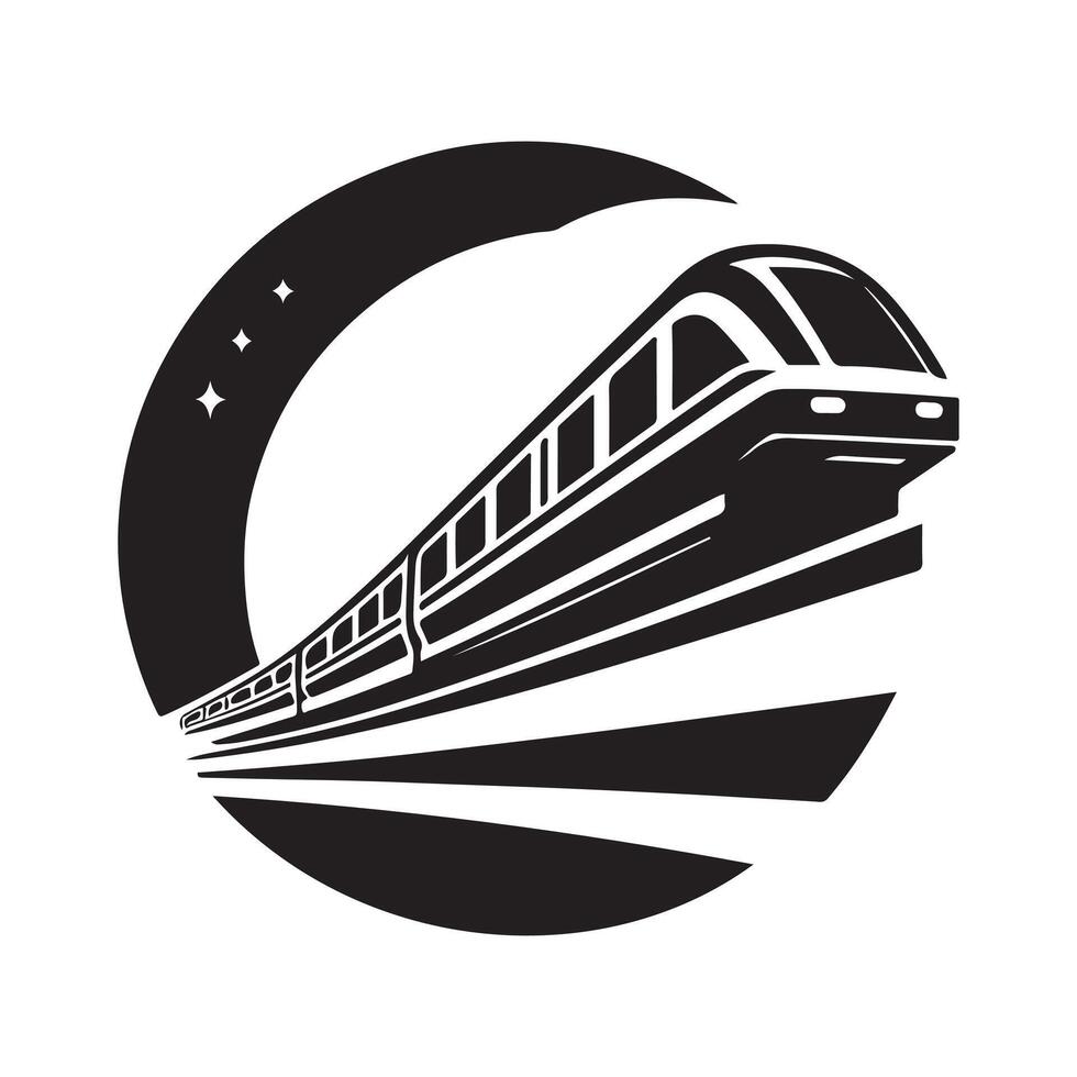Minimalist Monorail Silhouette for Logos vector