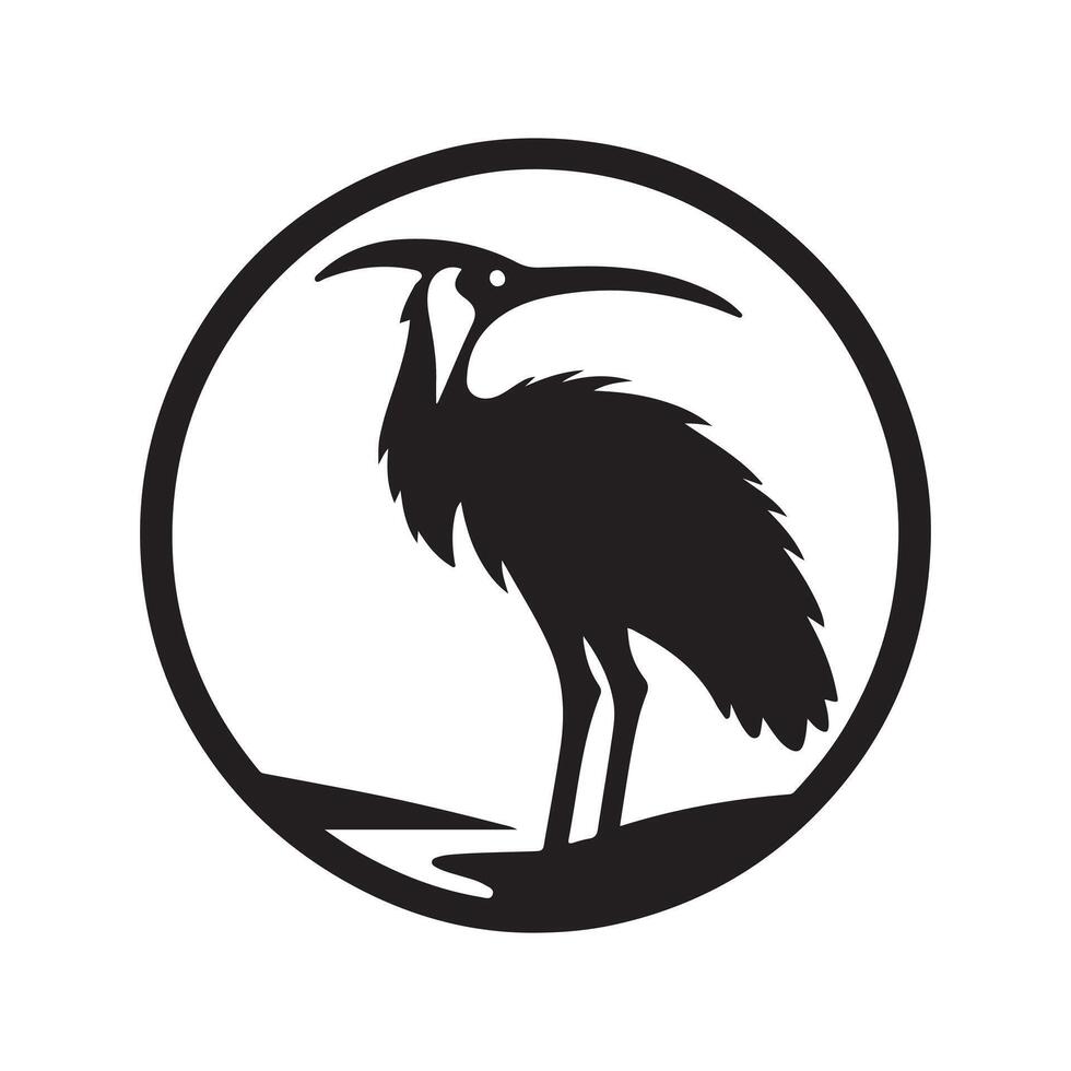 Minimalistic Jabiru Bird Silhouette Design vector