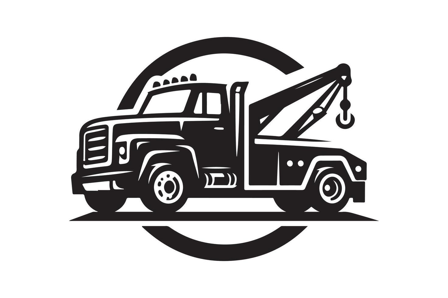 Tow Truck Silhouette for App Design vector