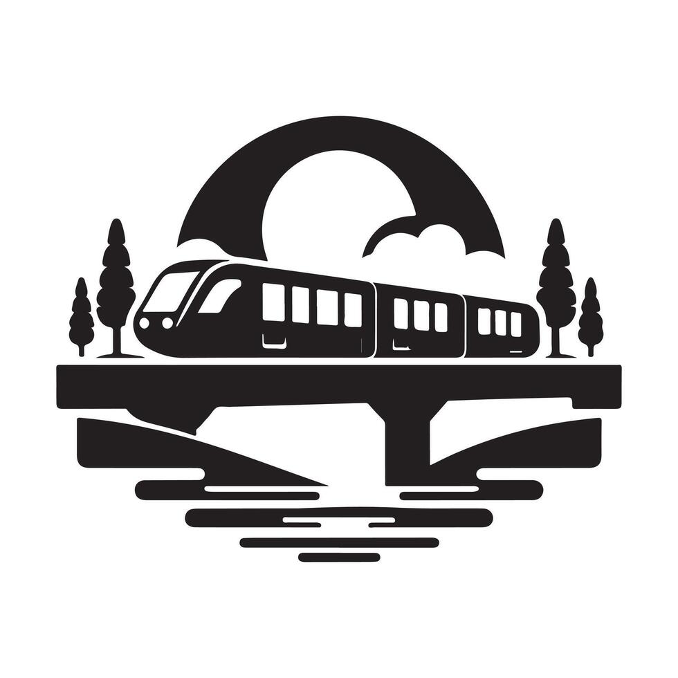 Monorail Silhouette for Urban Elements vector