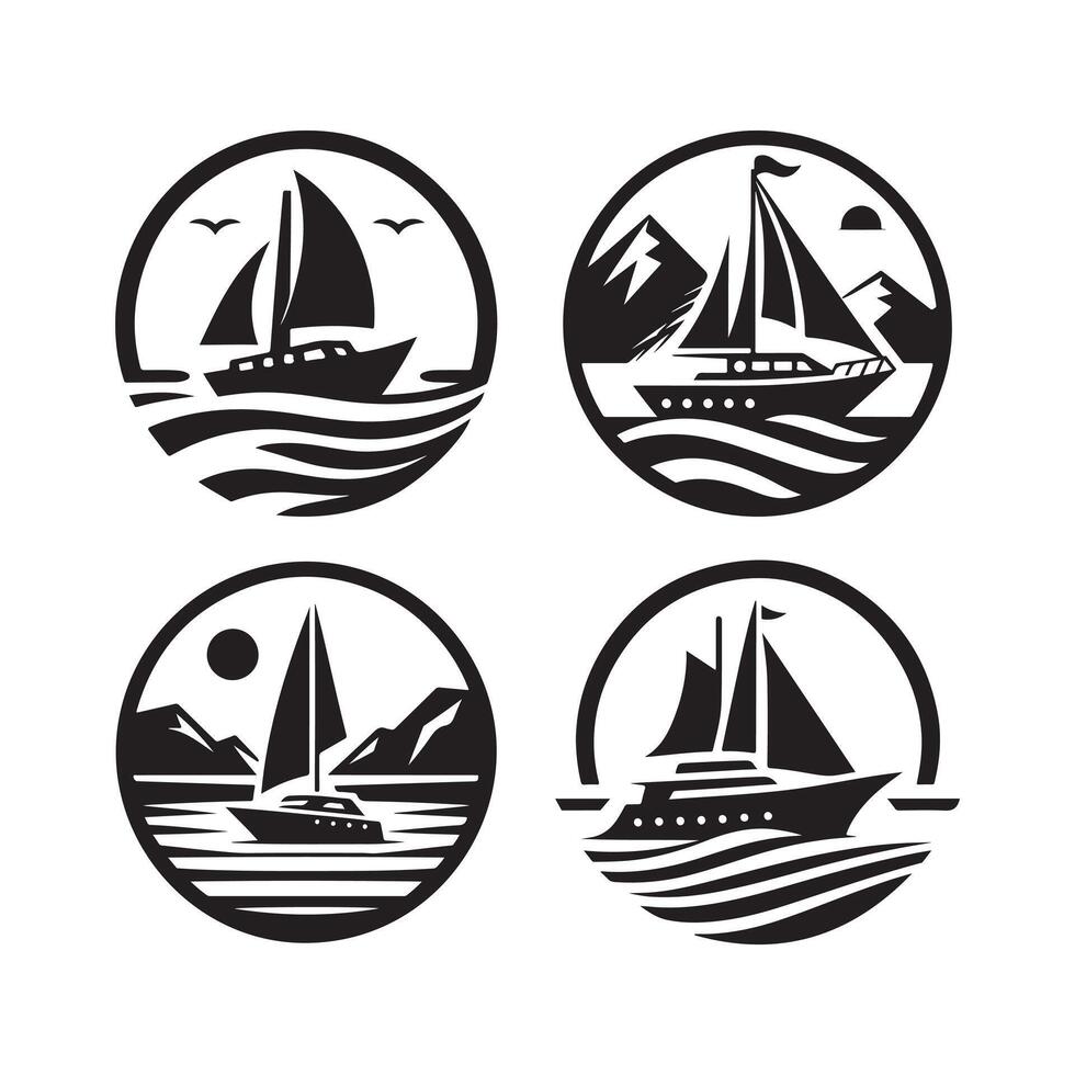 Yacht Silhouette for Event Marketing vector