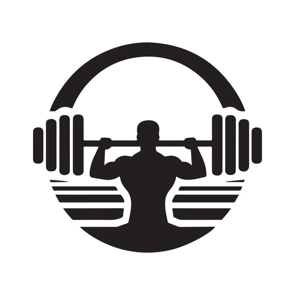 Barbell Silhouette for Fitness Projects vector