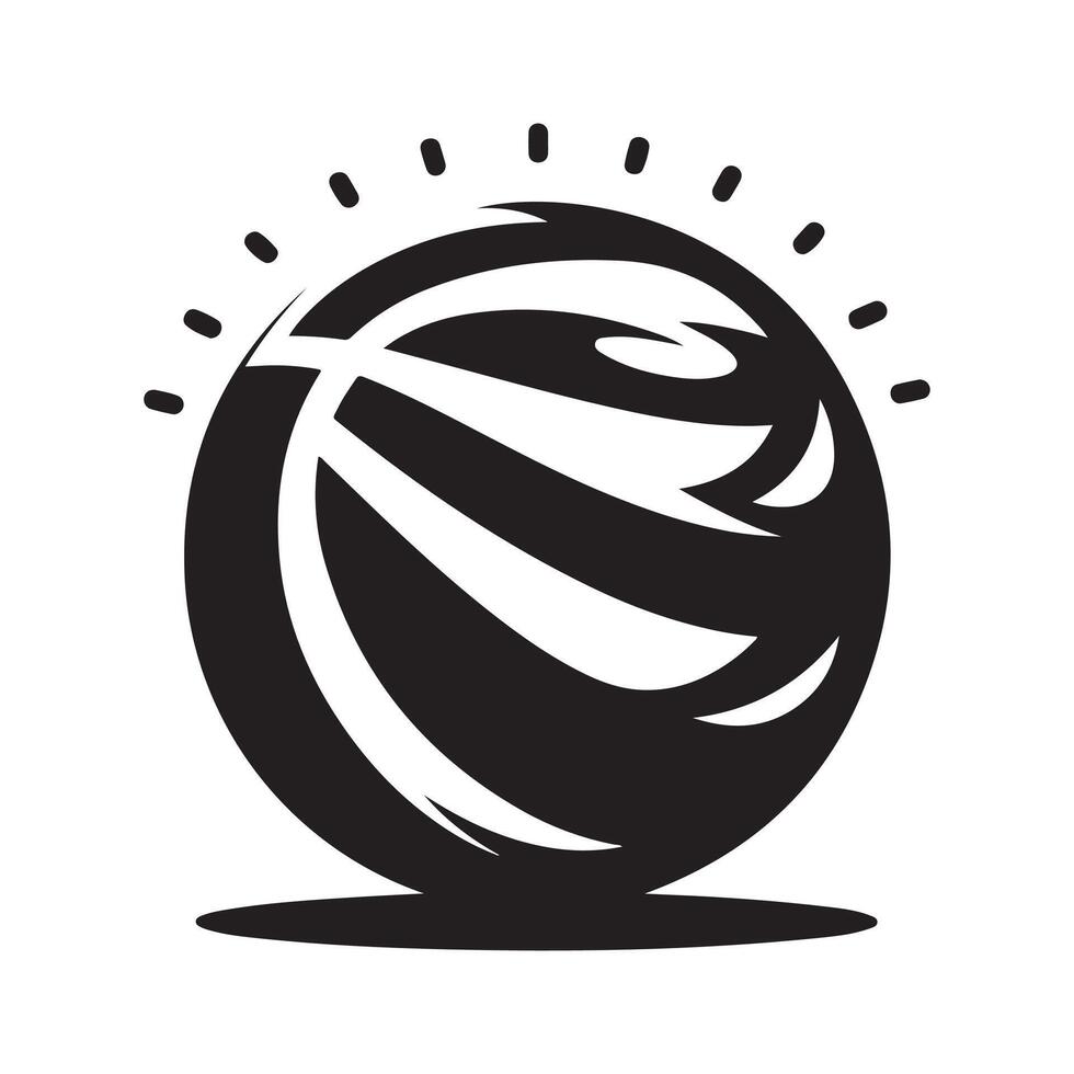 Stability Ball Silhouette for Fitness Graphics vector