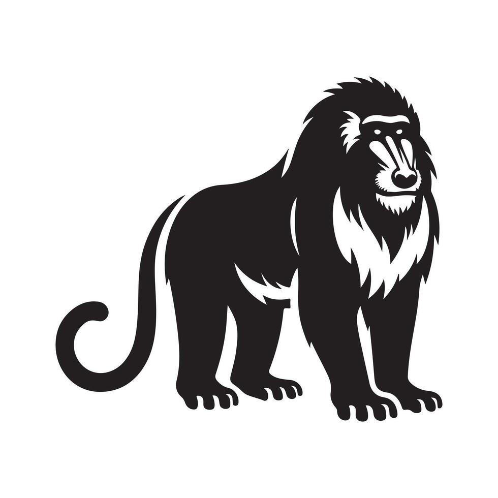 Mandrill Silhouette for T Shirt Design vector