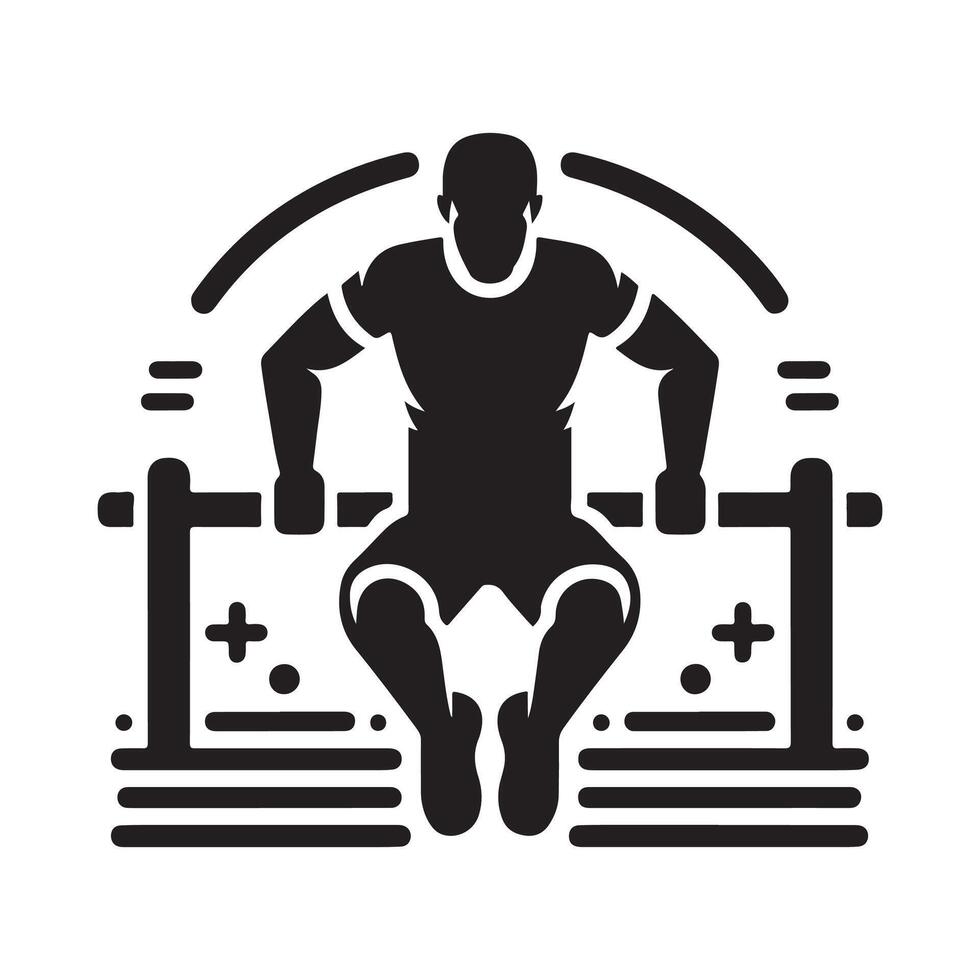 Push Up Bars Silhouette for Web Design vector
