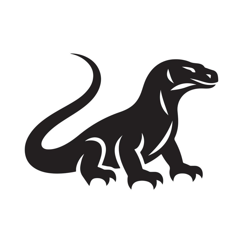 Komodo Dragon Silhouette for Packaging Design vector