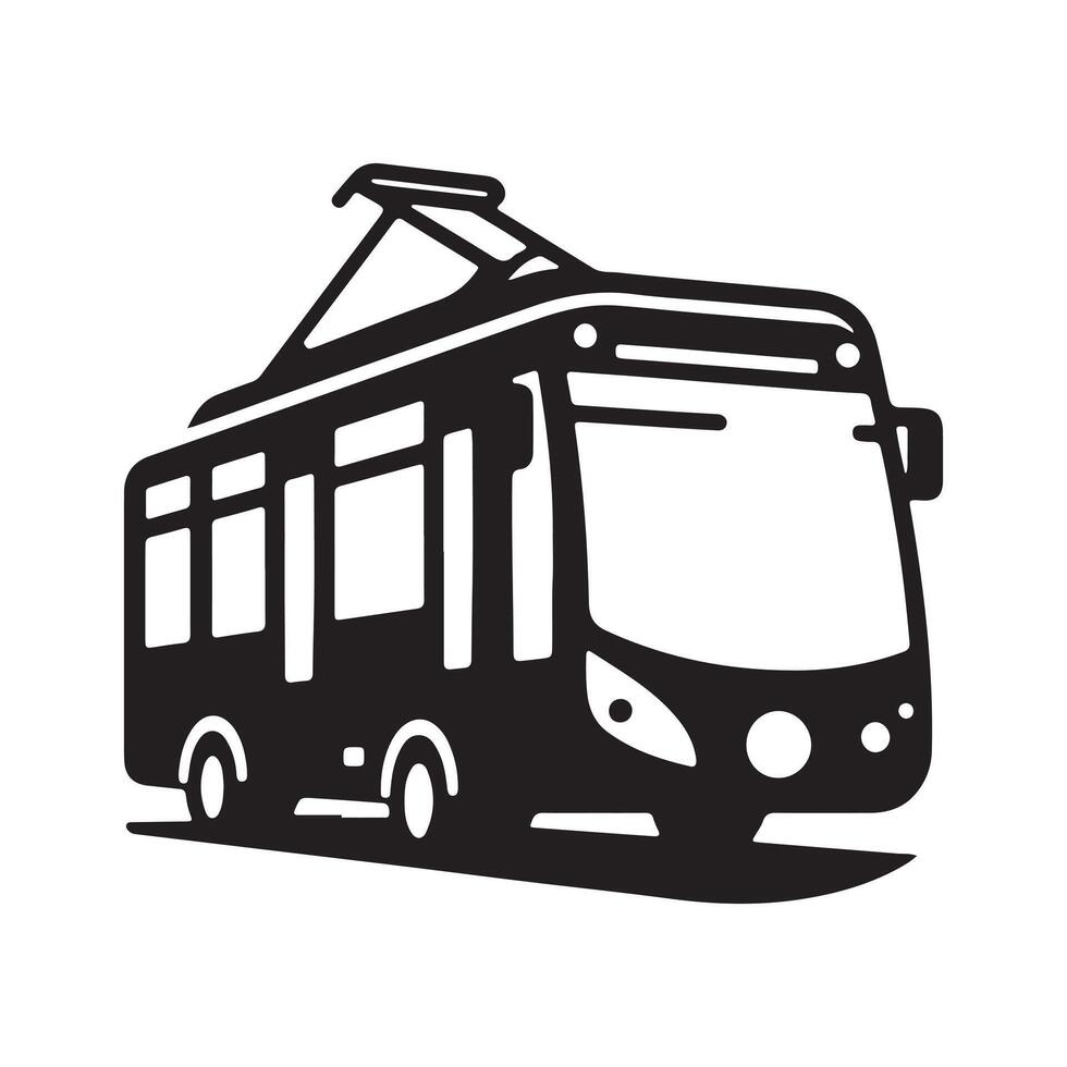 Unique Trolleybus Silhouette Design vector