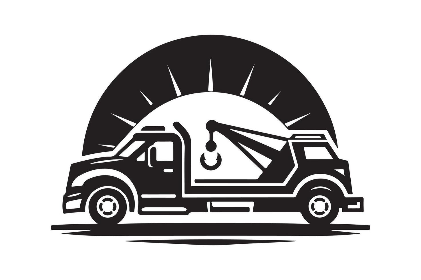 Tow Truck Silhouette for Roadside Assistance Logos vector