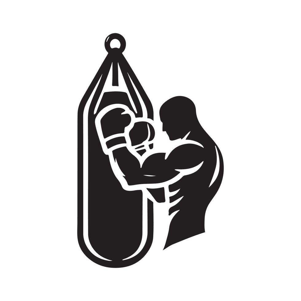 Punching Bag Silhouette for Gym Designs vector