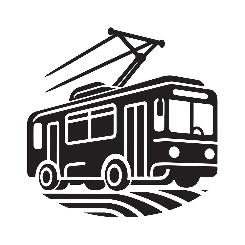 Trolleybus Silhouette for Cityscape Designs vector