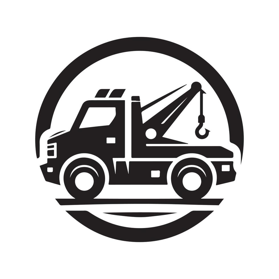 Tow Truck Silhouette for Creative Projects vector