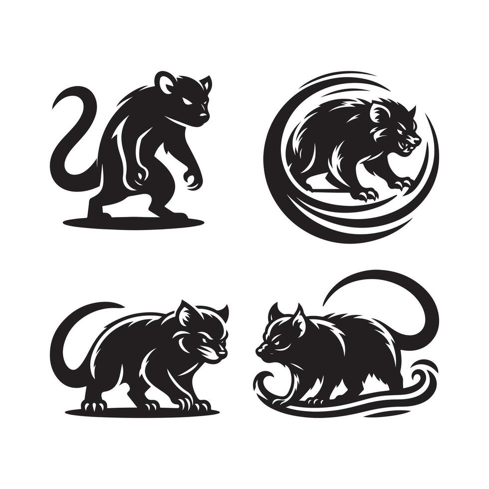Tasmanian Devil Silhouette for Wildlife Logos vector